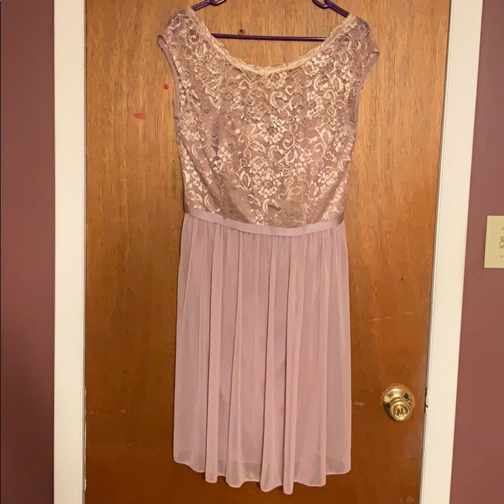 Rose Gold David’s Bridal bridesmaid dress